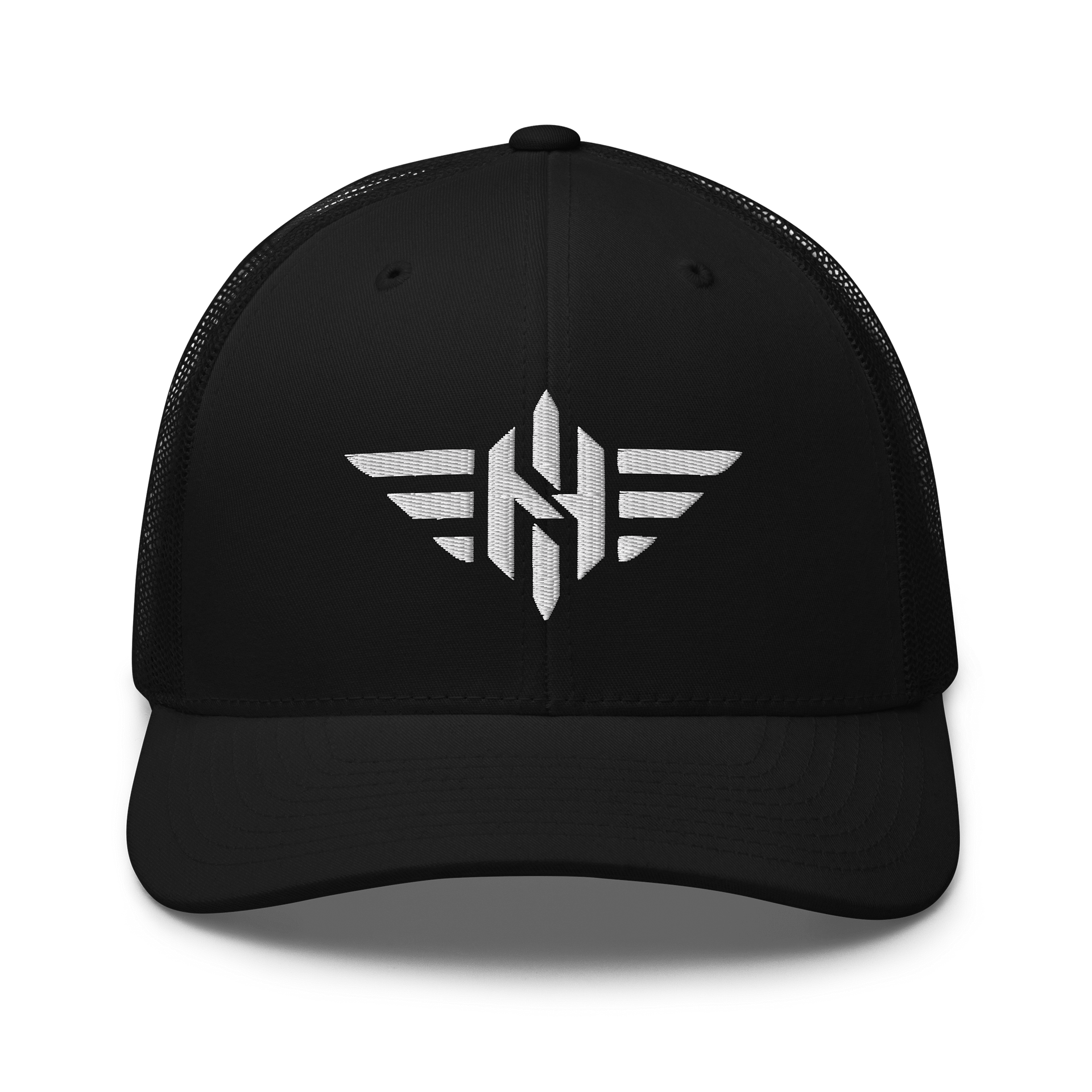 retro-trucker-hat-black-front-6968eb90416c3 Noxir White Embroidery | Trucker Cap