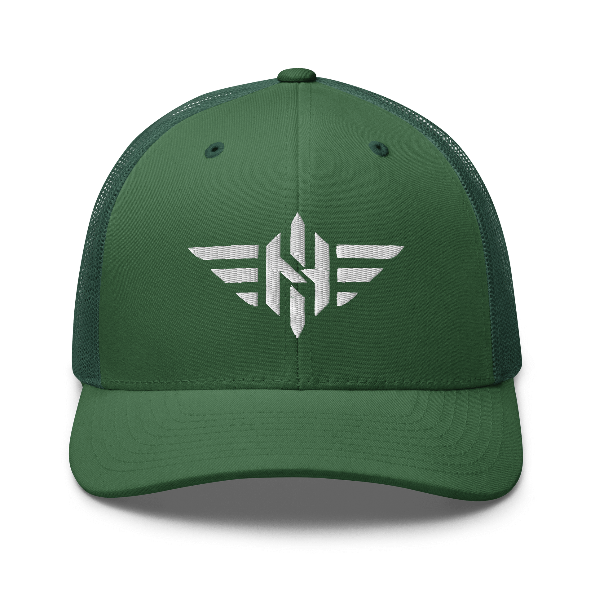 retro-trucker-hat-evergreen-front-6968eb90419d9 Noxir White Embroidery | Trucker Cap