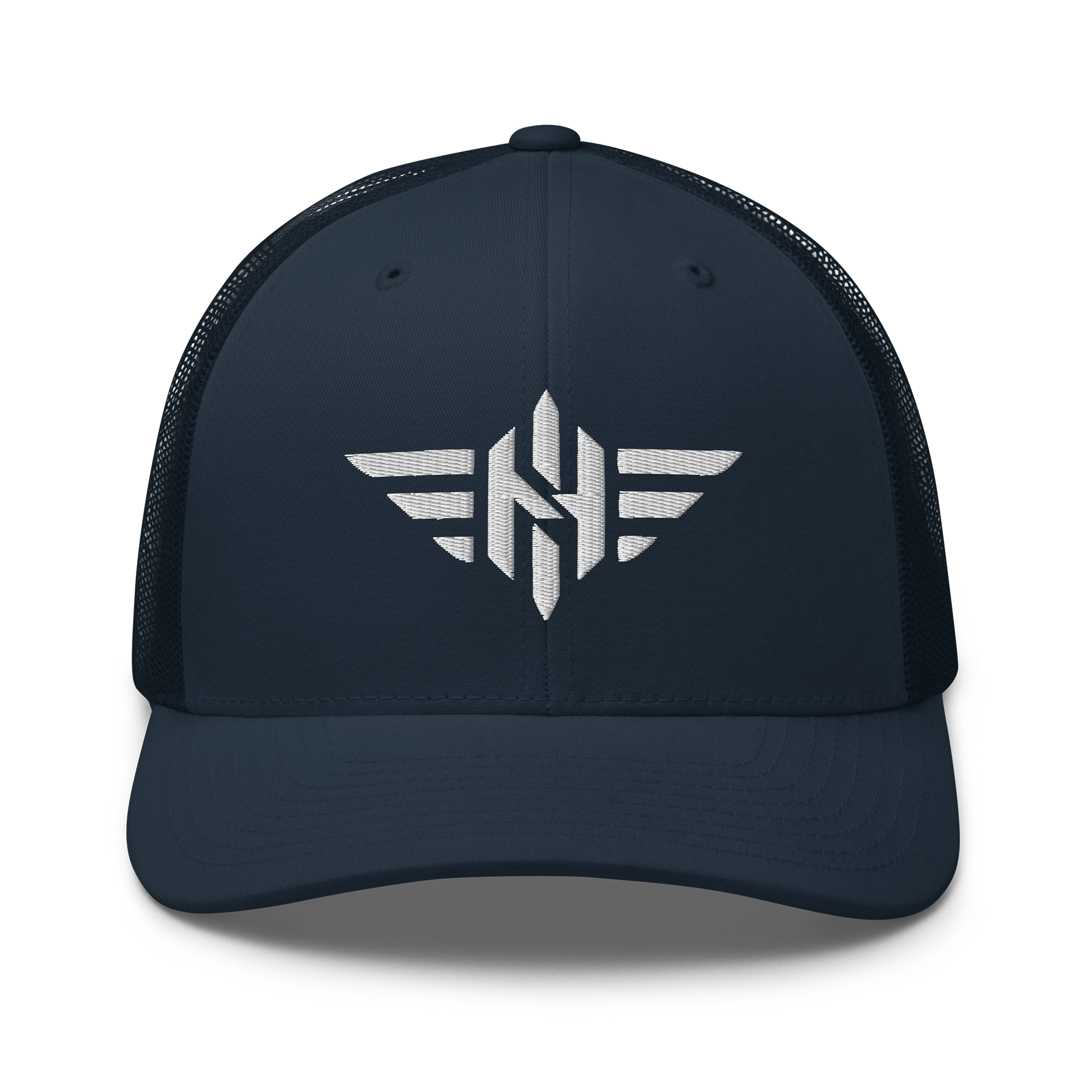 retro-trucker-hat-navy-front-6968eb904191a Noxir White Embroidery | Trucker Cap